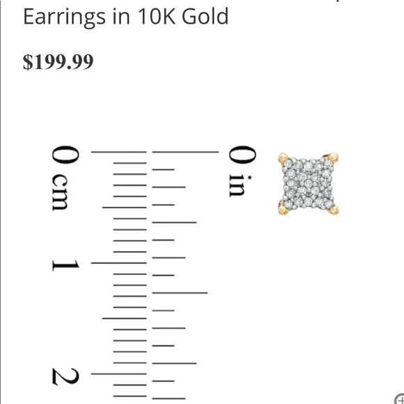 Diamond Square Earrings - Picture 3 of 5